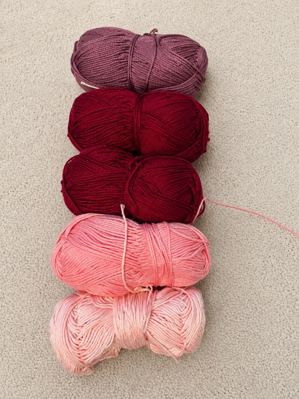 🧶 Lion Brand 24/7 Cotton Yarn – Lot of 5 Skeins